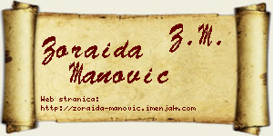 Zoraida Manović vizit kartica
